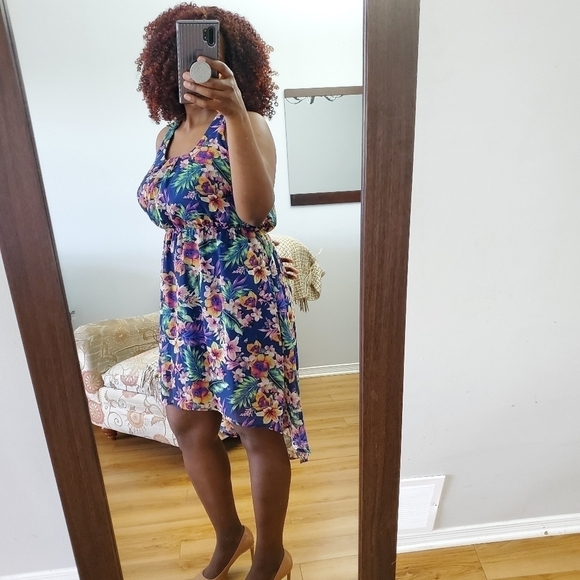 G:21 women flowy dress floral pattern size Large Asymmetrical Dress L - Picture 5 of 13